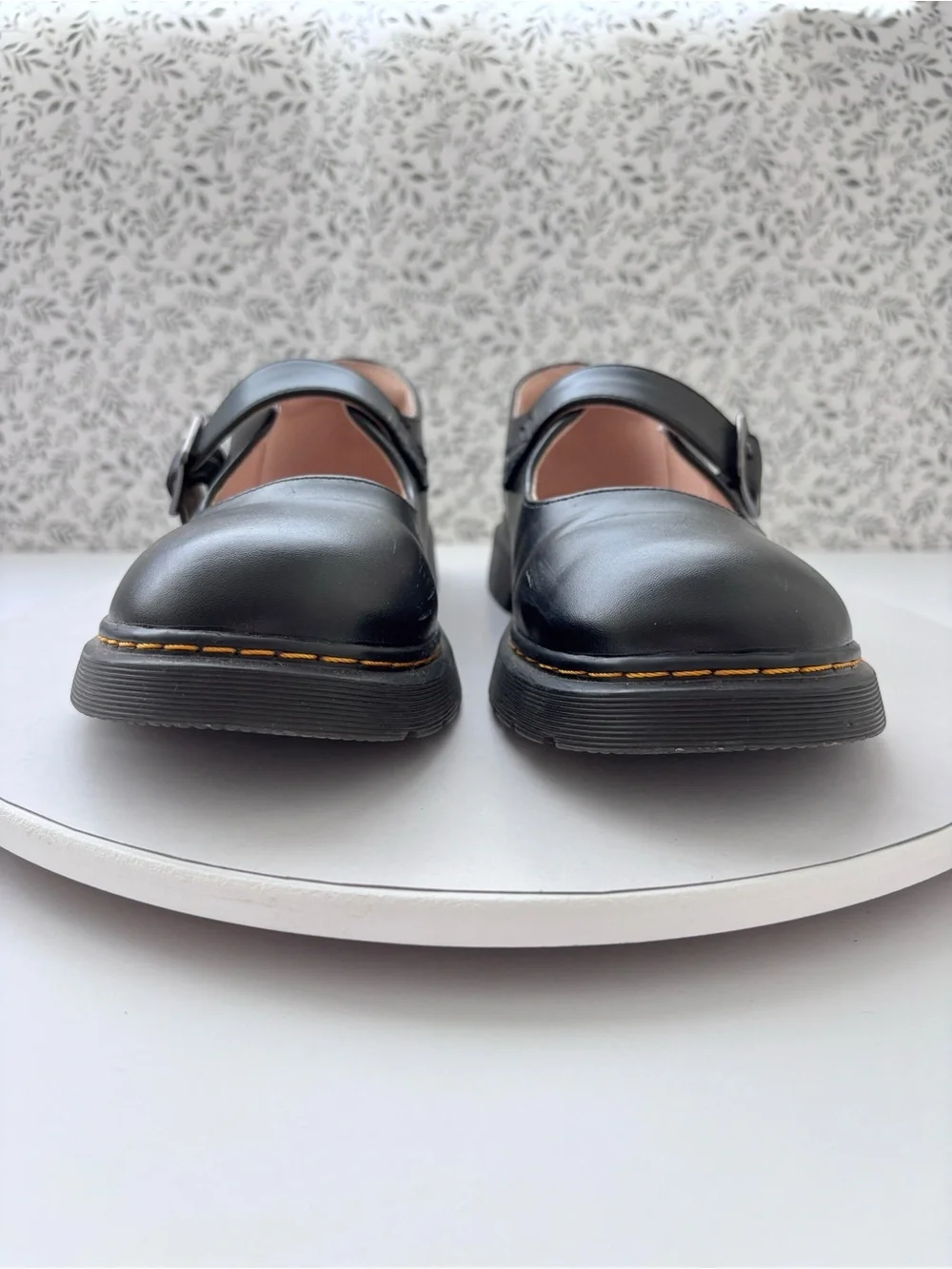 Black Platform Mary Jane Shoes Womens 8 EU 39 Chunky Lug Sole Buckle Strap